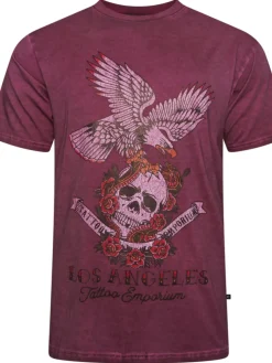 Kam Jeans punainen kotka ja p&auml;&auml;kallo t-paita