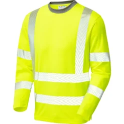 Keltainen pitk&auml;hihainen huomiopaita ISO 20471 lk 3