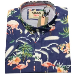 Lyhythihainen kauluspaita flamingokuosilla