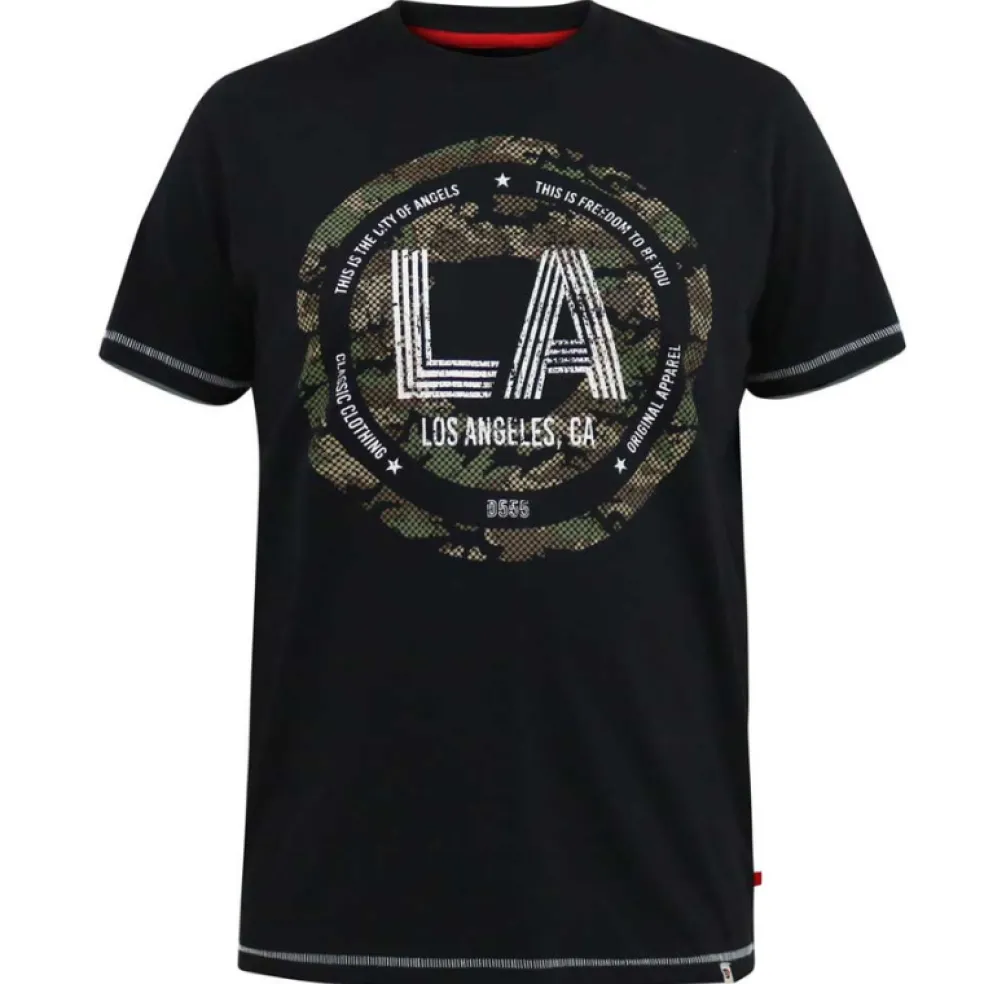 Musta Los Angeles printti t-paita