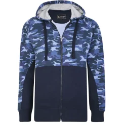 Navy collegehuppari maastokuviolla